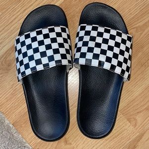 vans checkerboard slides